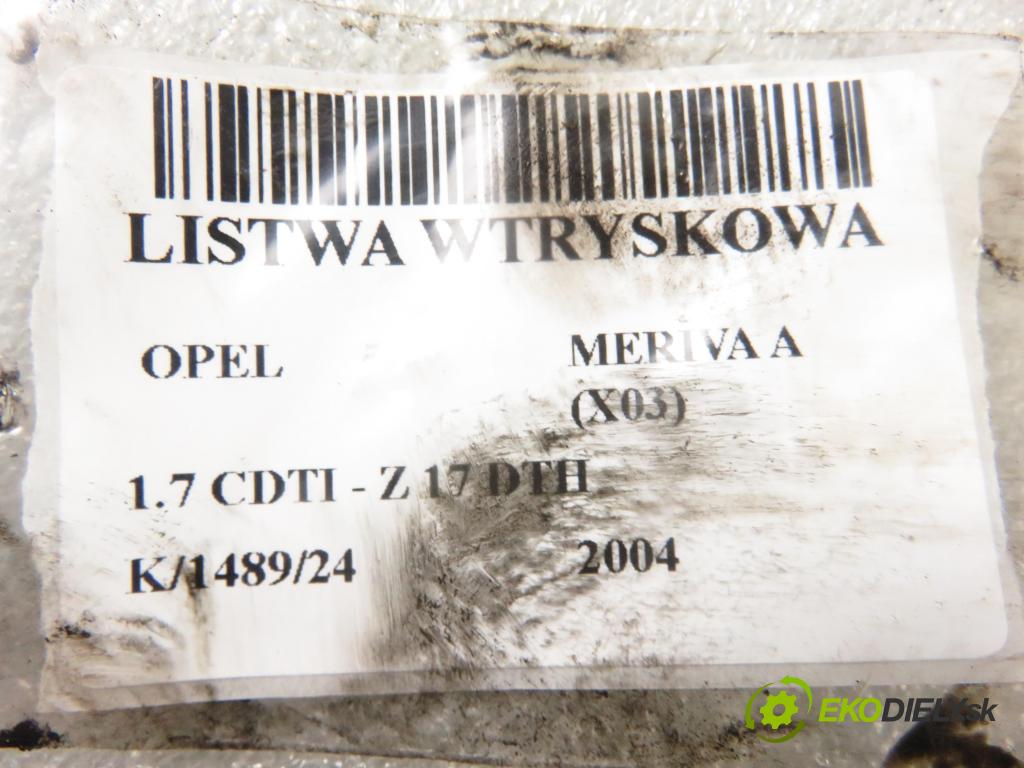 OPEL MERIVA A nadwozie wielkoprzestrzenne (MPV) (X03) MINIVAN 2004 74,00 1.7 CDTI 100 - Z 17 DTH 1686,00 Lišta vstrekovacia  (Vstrekovacie lišty)
