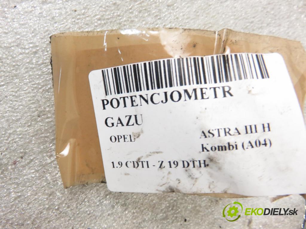 OPEL ASTRA H Kombi (A04) KOMBI 2005 110,00 1.9 CDTI - Z 19 DTH 1910,00 Potenciometer plynu 9157998BK ; 6PV00811200 (Pedále)