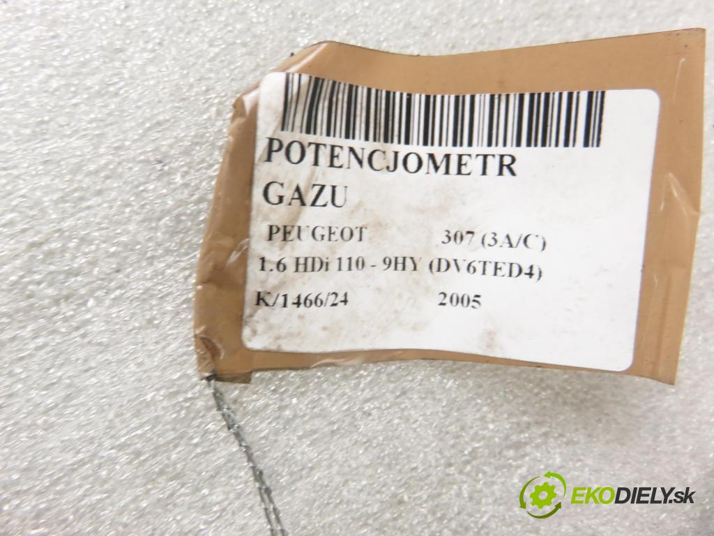 PEUGEOT 307 (3A/C) HB 2005 80,00 1.6 HDi 110 1560,00 Potenciometer plynu 0280755046 ; 9657395877 (Pedále)