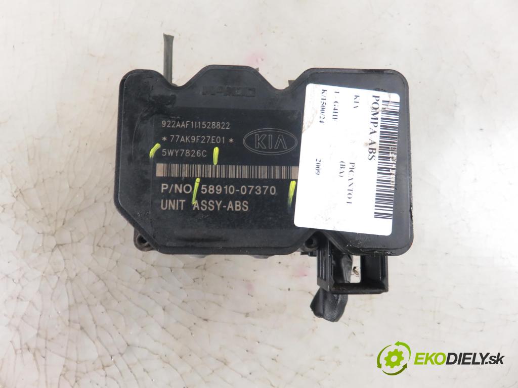 KIA PICANTO (BA) HB 2009 46,00 1.0 12V 63 - G4HE 999,00 Pumpa ABS 5891007370 ; 5WY7826C (Pumpy ABS)
