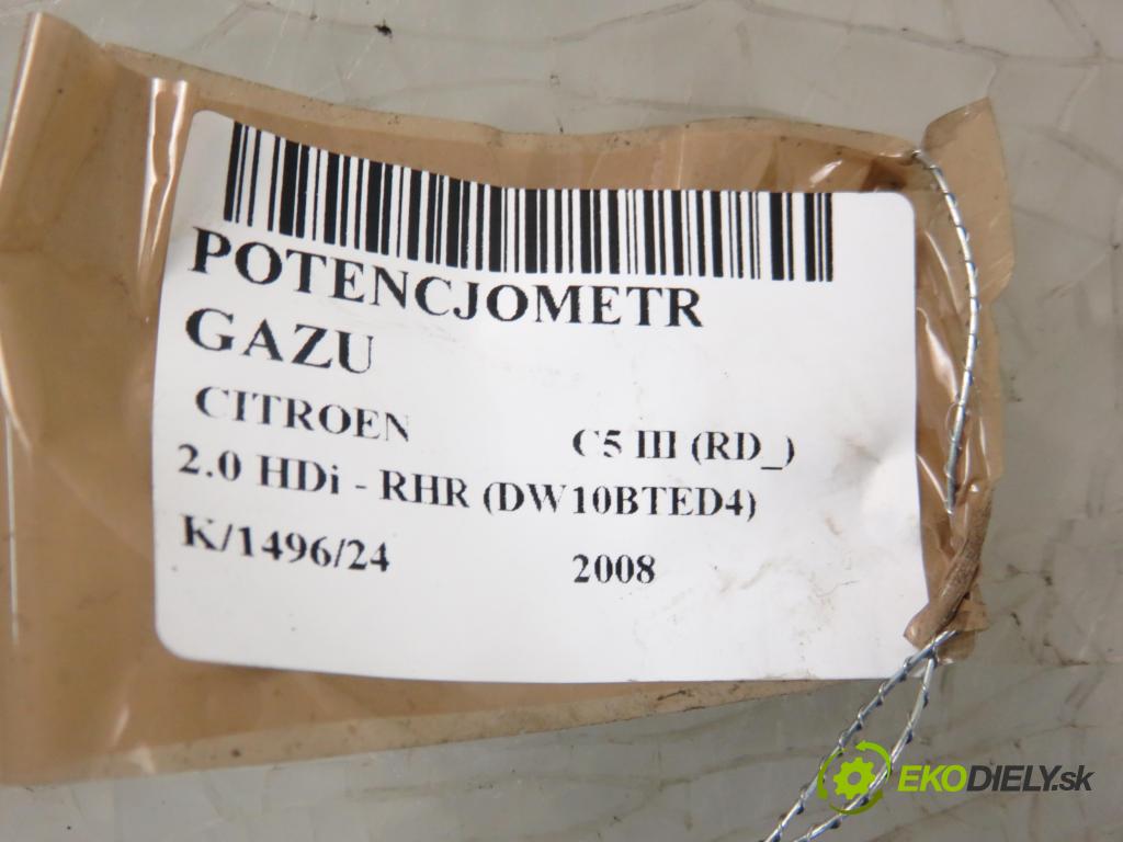 CITROEN C5 III (RD_) SEDAN 2008 100,00 2.0 HDi - RHR (DW10BTED4) 1997,00 Potenciometer plynu 9661503980 ; 0280755095 ; F00C3E2434 (Pedále)