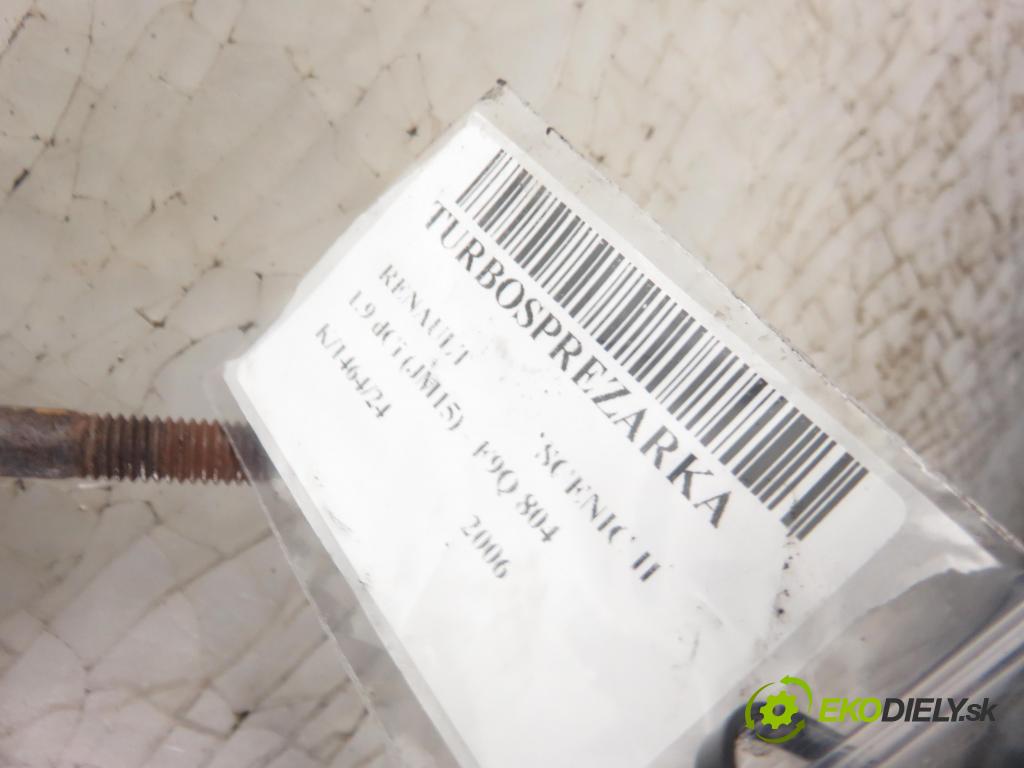 RENAULT SCENIC II (JM0/1_) MINIVAN 2006 96,00 1.9 dCi (JM15) - F9Q 804 1870,00 RYCHLONABÍJEČKA: 8200398585 (Turbodúchadla (kompletní))