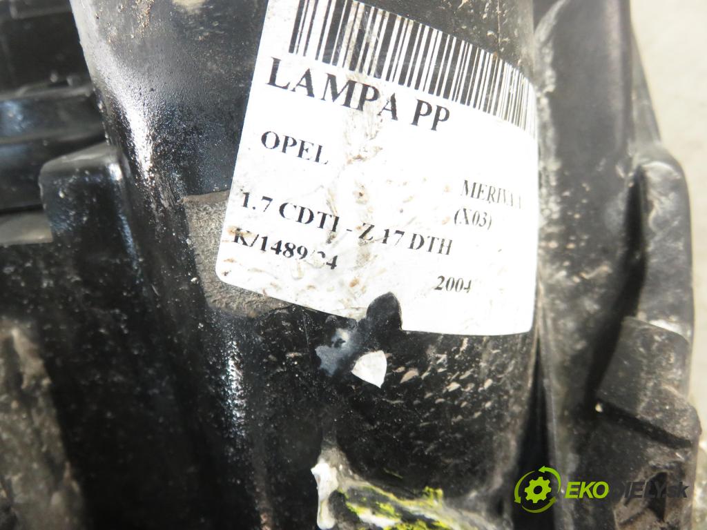 OPEL MERIVA A nadwozie wielkoprzestrzenne (MPV) (X03) MINIVAN 2004 74,00 1.7 CDTI 100 - Z 17 DTH 1686,00 Svetlo PP 93321053