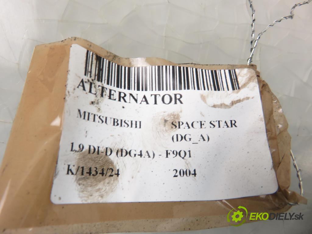 MITSUBISHI SPACE STAR nadwozie wielkoprzestrzenne (MPV) (DG_A) MINIVAN 2004 75,00 1.9 DI-D 102 - F9Q1 1870,00 Alternátor 8200162474 ; SG12B071 (Alternátory)