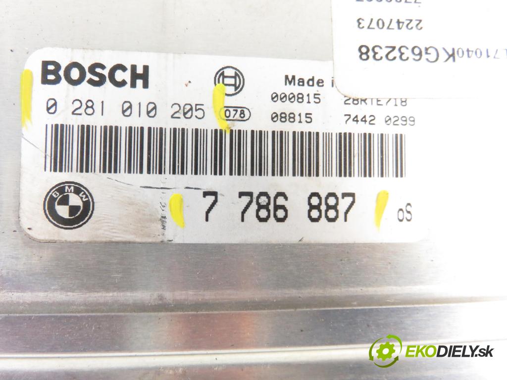 BMW 3 (E46) SEDAN 2000 100,00 320 d 136 - M47 D20 (204D1) 1951,00 řídící jednotka motora 0281010205 ; 7786887