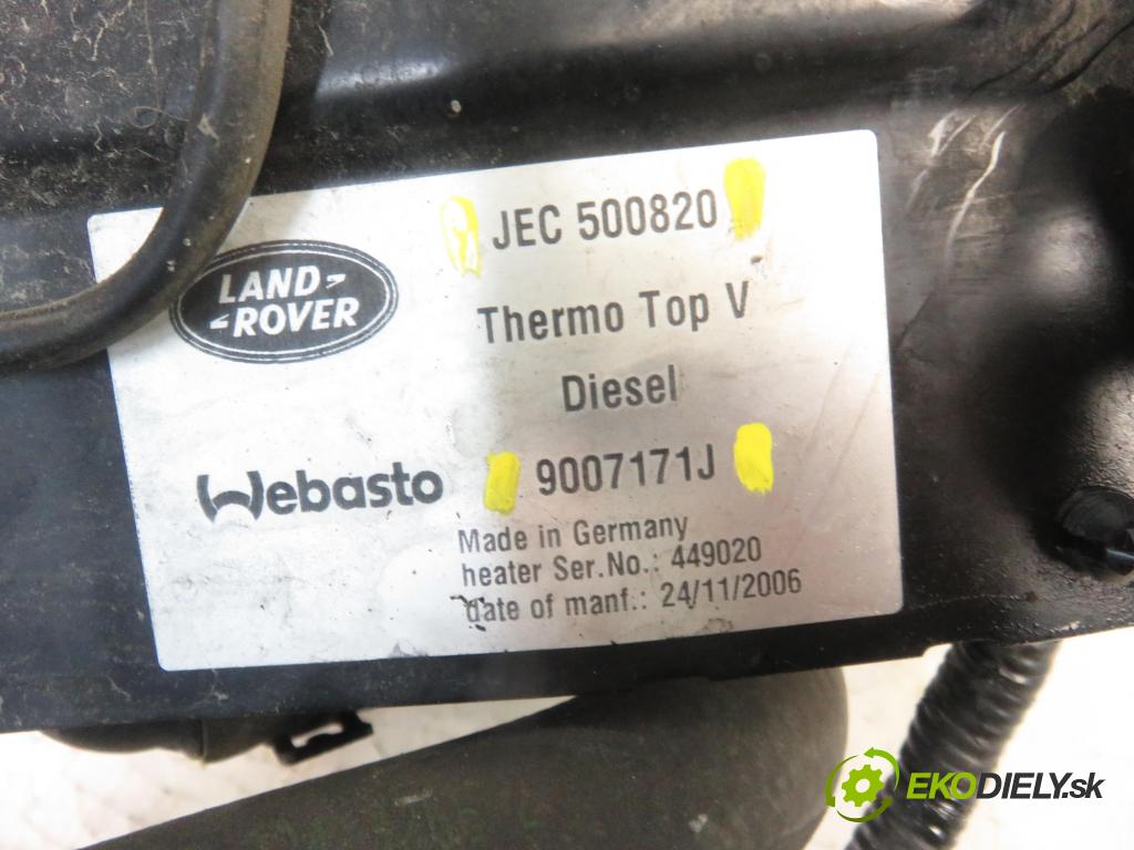 LAND ROVER RANGE ROVER SPORT (L320) SUV 2007 140,00 2.7 TDV6 4x4 190 - 276DT (PSA) 2720,00 Webasto JEC500820 ; 000018031232 ; 9007171J (Webasto ohřívače)