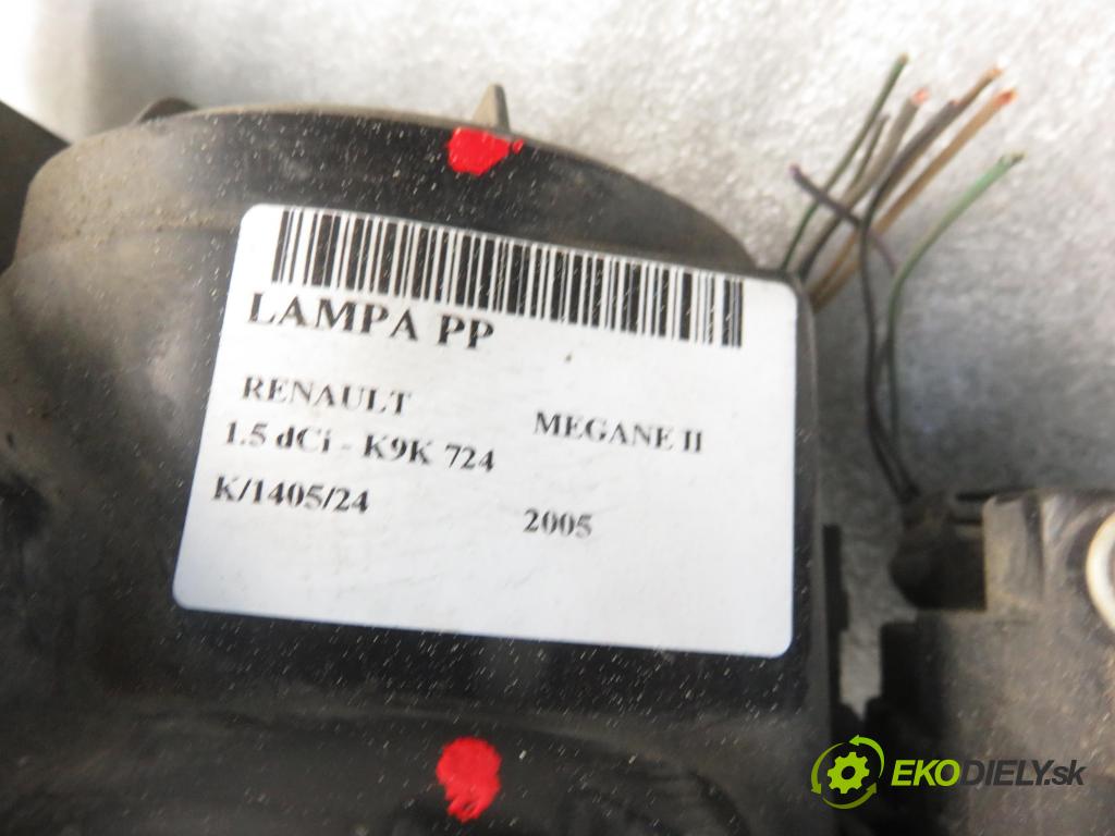 RENAULT MEGANE II (BM0/1_, CM0/1_) HB 2005 63,00 1.5 dCi 86 - K9K 724 1461,00 Svetlo PP 89312740