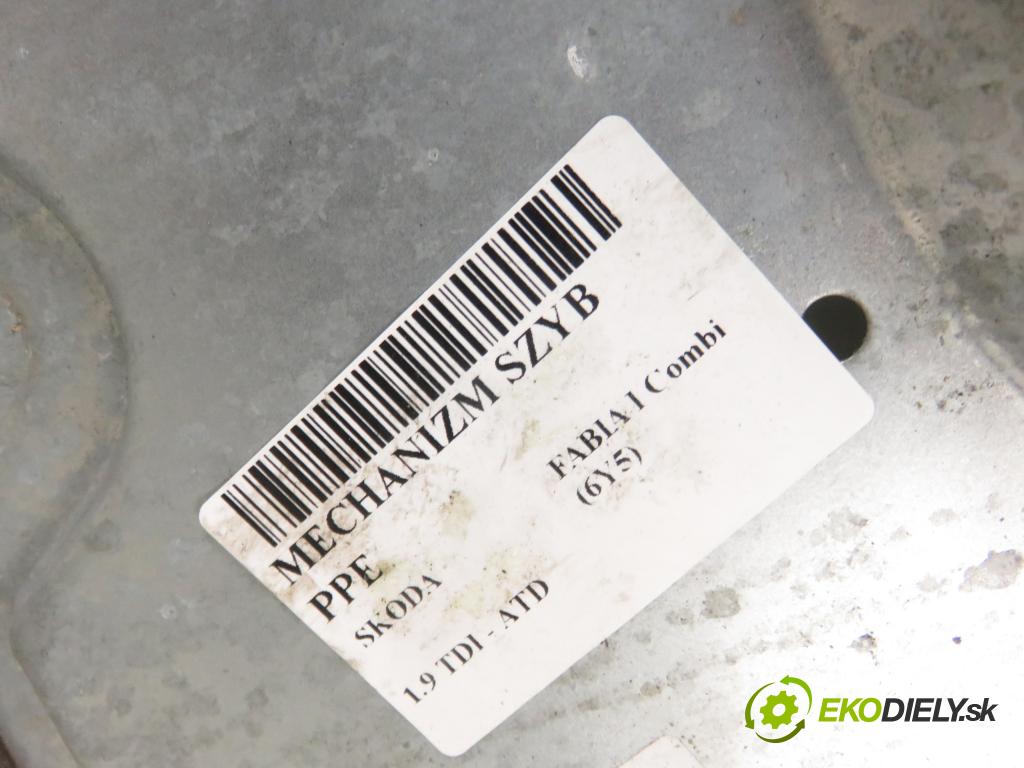 SKODA FABIA I Combi (6Y5) KOMBI 2001 74,00 1.9 TDI - ATD 1896,00 mechanismus oken PPE 6Q1959802A