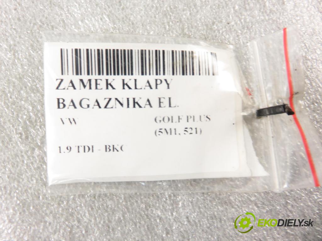 VW GOLF PLUS (5M1, 521) MINIVAN 2006 77,00 1.9 TDI PD 105 - BKC 1896,00 zámok dveří kufr EL. 3C9827645A