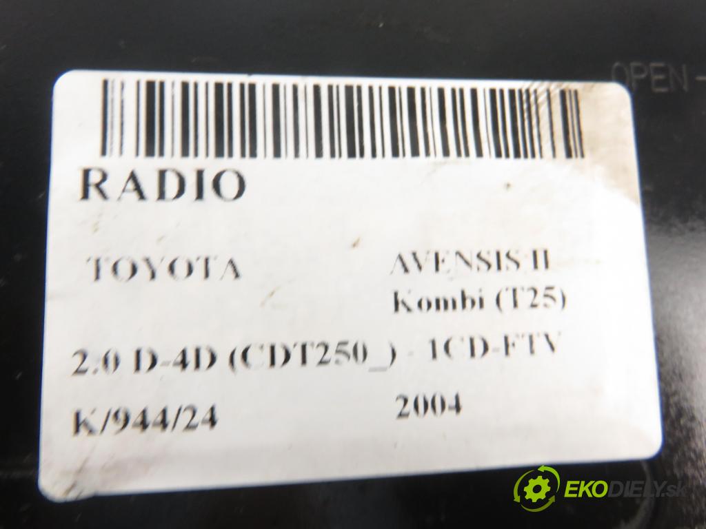 TOYOTA AVENSIS Kombi (_T25_) KOMBI 2004 85,00 2.0 D-4D 116 - 1CD-FTV 1995,00 RADIO CD Modul 8612005080
