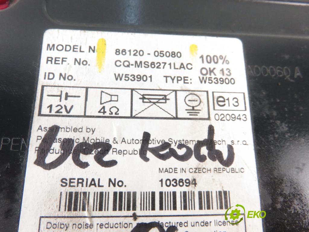 TOYOTA AVENSIS Kombi (_T25_) KOMBI 2004 85,00 2.0 D-4D 116 - 1CD-FTV 1995,00 RADIO CD Modul 8612005080