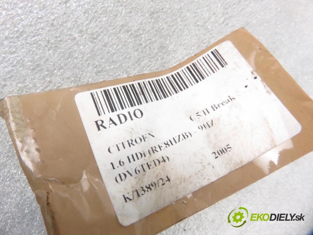 CITROEN C5 II Break (RE_) KOMBI 2005 80,00 1.6 HDi (RE8HZB) - 9HZ (DV6TED4) 1560,00 RADIO CD 96558801YW