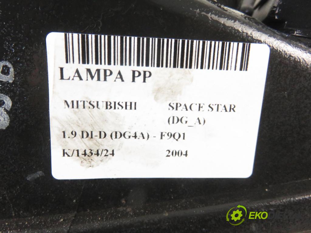 MITSUBISHI SPACE STAR nadwozie wielkoprzestrzenne (MPV) (DG_A) MINIVAN 2004 75,00 1.9 DI-D 102 - F9Q1 1870,00 Svetlo PP MR913170