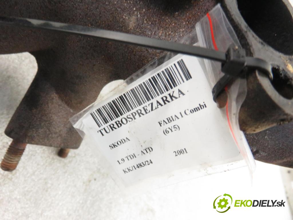 SKODA FABIA I Combi (6Y5) KOMBI 2001 74,00 1.9 TDI - ATD 1896,00 RYCHLONABÍJEČKA: 038253019P (Turbodúchadla (kompletní))
