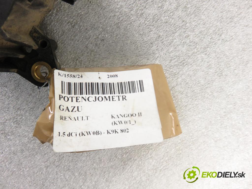 RENAULT KANGOO / GRAND KANGOO II (KW0/1_) KOMBIVAN 2008 63,00 1.5 dCi (KW0B) - K9K 802 1461,00 Potenciometer plynu 8200436878 (Pedále)