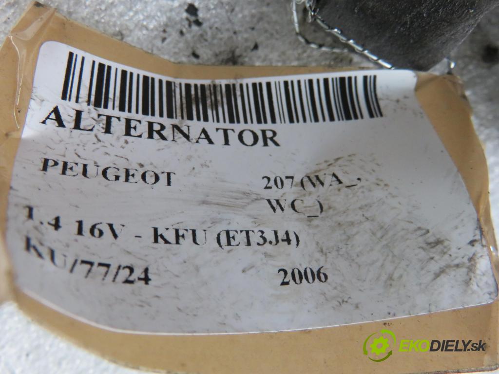 PEUGEOT 207 (WA_, WC_) HB 2006 65,00 1.4 16V - KFU (ET3J4) 1360,00 Alternátor 9665067980 ; MS1022118571 (Alternátory)