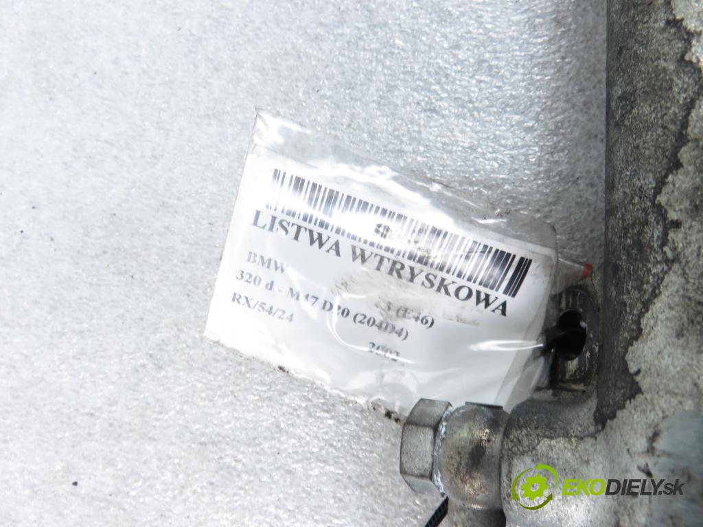 BMW 3 (E46) SEDAN 2002 110,00 320 d 150 - M47 D20 (204D4) 1995,00 Lišta vstrekovacia 0281002497 ; 0281002481 ; 0445214030 (Vstrekovacie lišty)