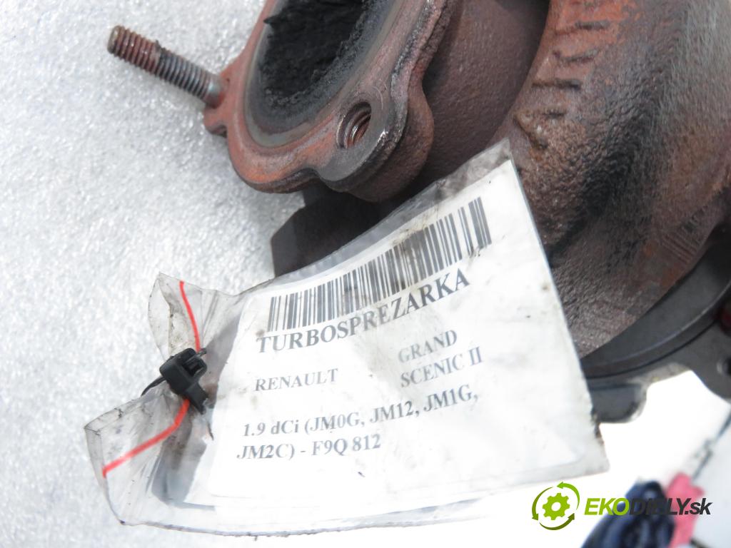 RENAULT GRAND SCENIC II (JM0/1_) MINIVAN 2005 88,00 1.9 dCi 120 - F9Q 812 1870,00 RYCHLONABÍJEČKA: 8200369581 (Turbodúchadla (kompletní))