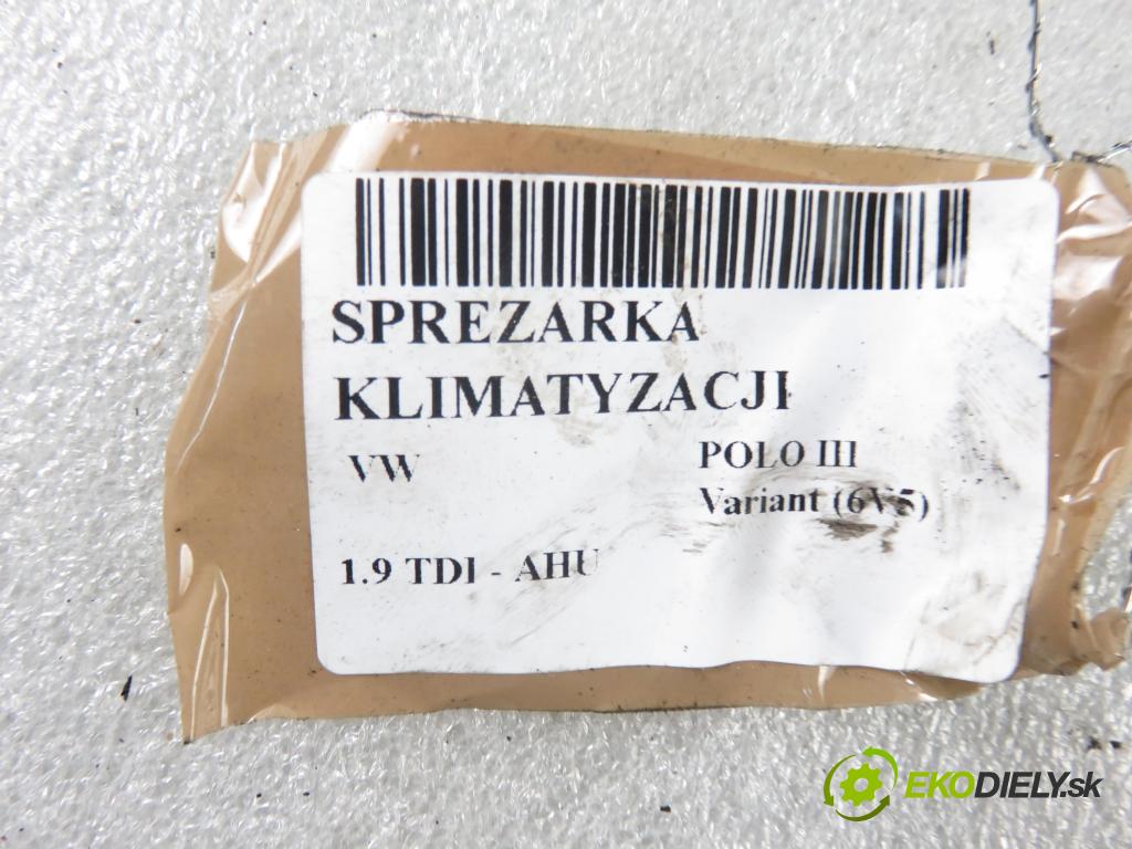 VW POLO Variant (6V5) KOMBI 1998 66,00 1.9 TDI - AHU 1896,00 KOMPRESOR: klimatizace  (Kompresory)