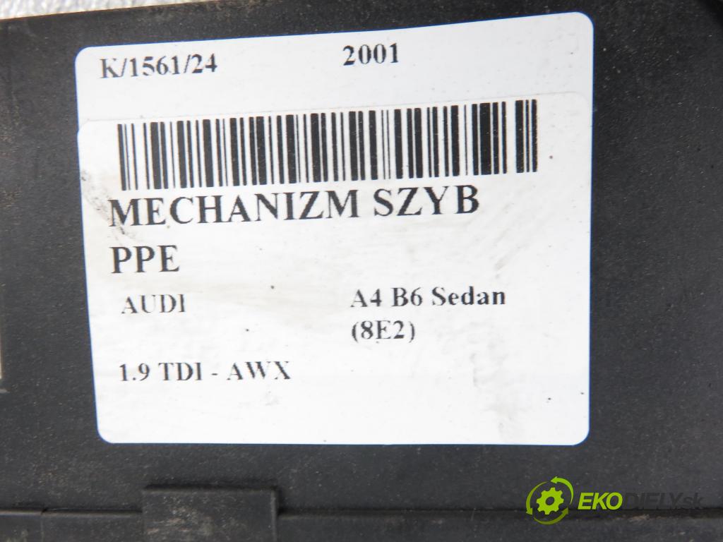 AUDI A4 (8E2, B6) SEDAN 2001 96,00 1.9 TDI PD 130 - AWX 1896,00 mechanismus oken PPE 8E1959802B ; 5WK47006DBF ; 8E0837462
