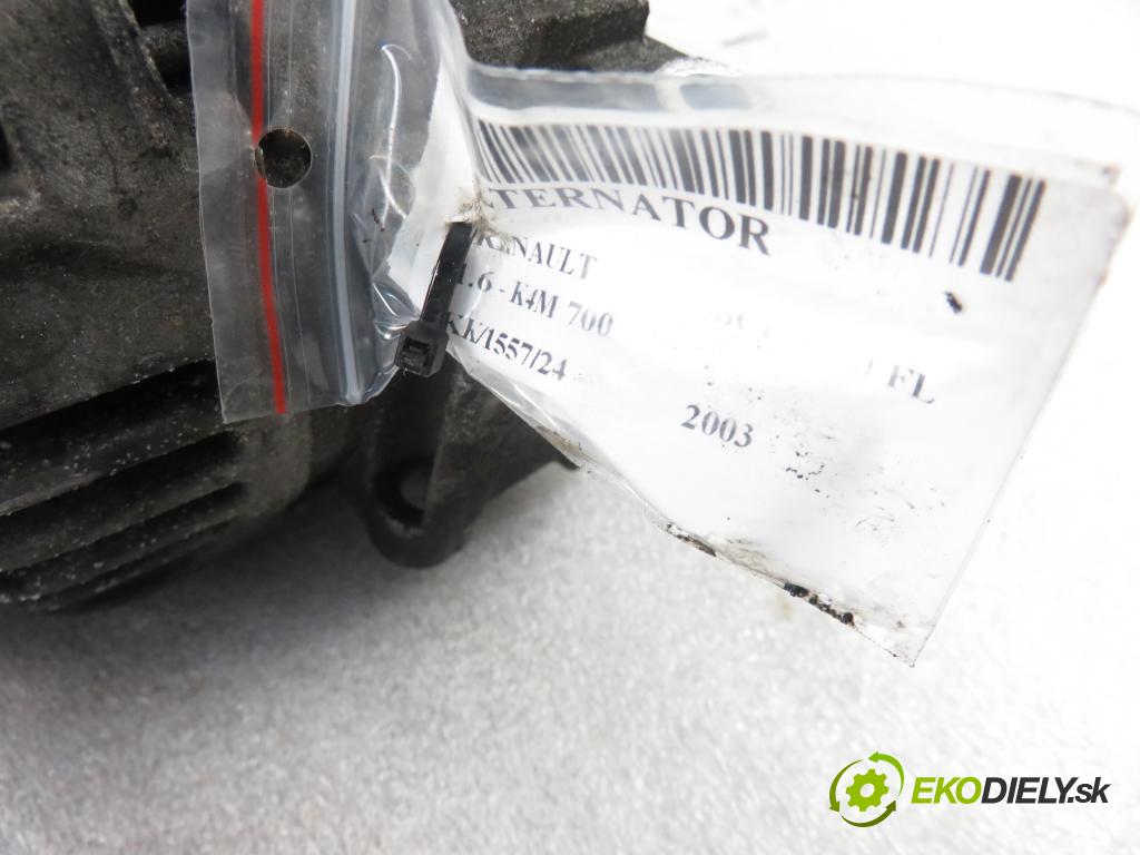 RENAULT SCENIC I (JA0/1_) MINIVAN 2003 79,00 1.6 16V 107 - K4M 700 1598,00 Alternátor 0124325031 ; 7700434899 (Alternátory)