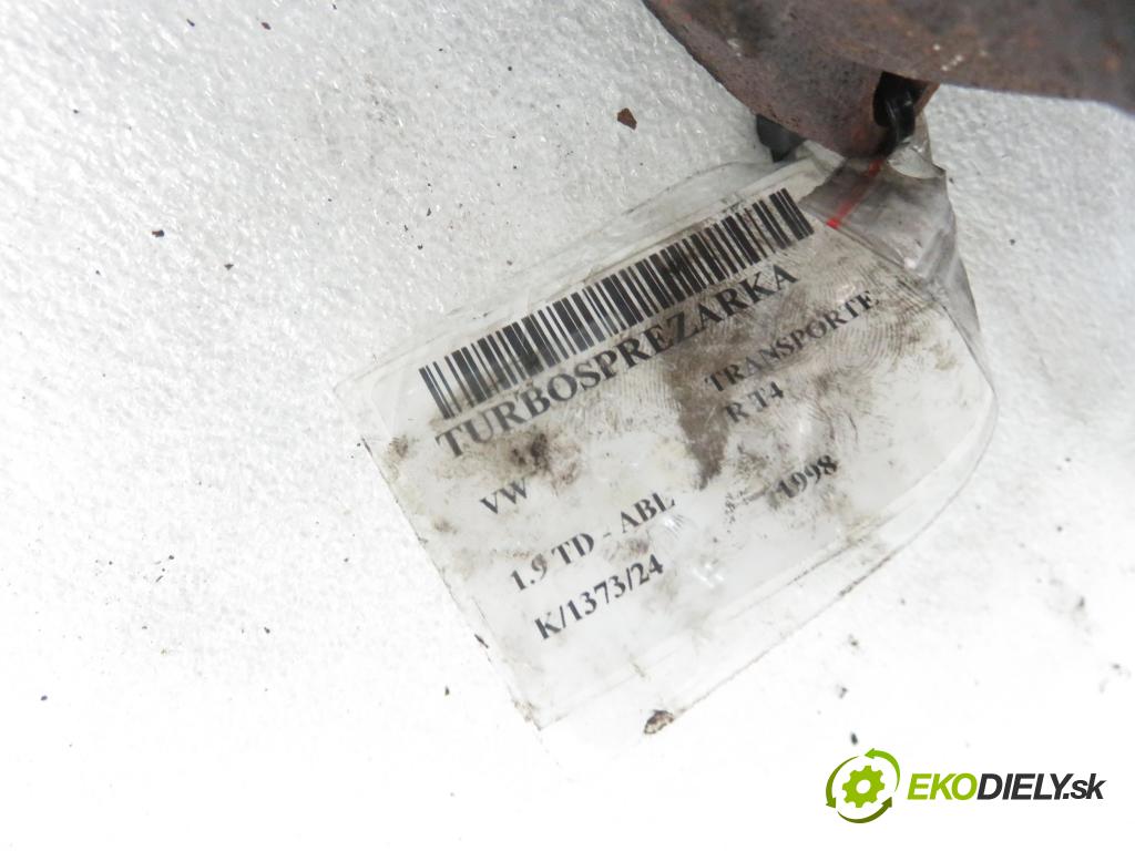 VW TRANSPORTER IV Skrzynia (70XA) FURGON 1998 50,00 1.9 TD 68 - ABL 1896,00 RYCHLONABÍJEČKA: 028145701L (Turbodúchadla (kompletní))