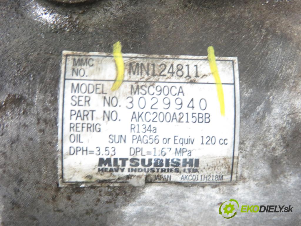 MITSUBISHI OUTLANDER I (CU_W) SUV 2005 118,00 2.4 4WD 160 (CU5W) - 4G69 2378,00 KOMPRESOR: klimatizace MN124811 (Kompresory)