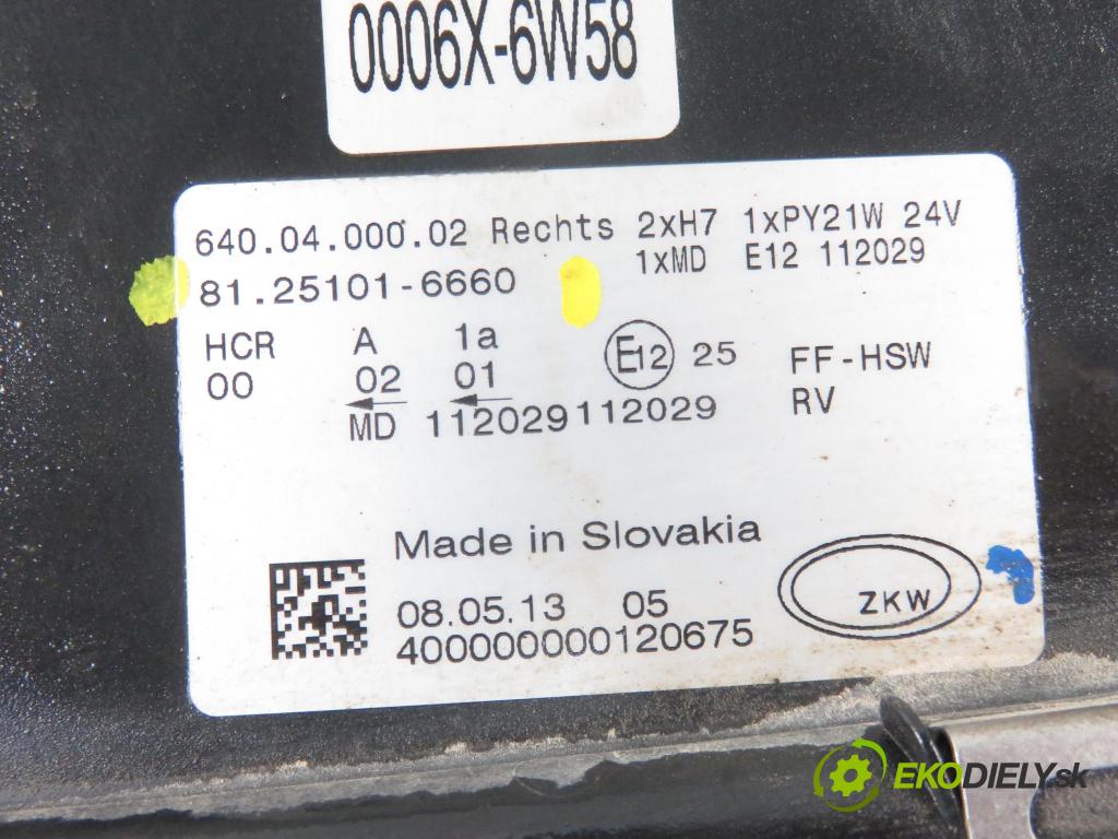 MAN TGX I CIĄGNIK SIODŁOWY 2014 353,00 18.480 - D 2676 LF 25 12419,00 Svetlo PP 81251016660