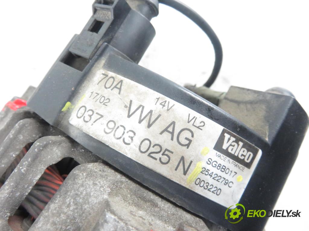VW POLO (9N_) HB 2002 55,00 1.4 16V 75 - BBY 1390,00 Alternátor 037903025N ; SG8B017 (Alternátory)