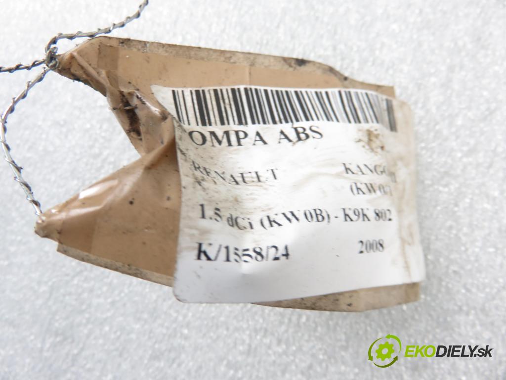 RENAULT KANGOO / GRAND KANGOO II (KW0/1_) KOMBIVAN 2008 63,00 1.5 dCi (KW0B) - K9K 802 1461,00 Pumpa ABS 0265800498 (Pumpy ABS)