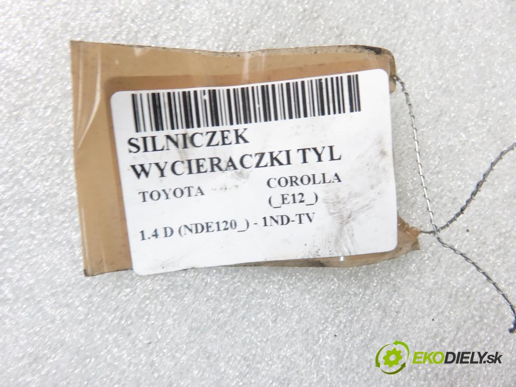 TOYOTA COROLLA (_E12_) HB 2005 66,00 1.4 D-4D 90 - 1ND-TV 1364,00 motorek stěrače ZADNÍ: 46534362