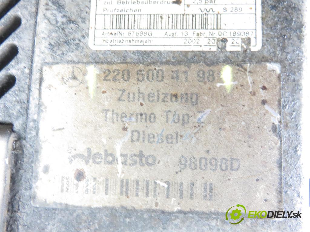 MERCEDES-BENZ KLASA S (W220) SEDAN 2002 145,00 S 320 CDI 197 - OM 613.960 3222,00 Webasto 2205004198 (Webasto ohřívače)
