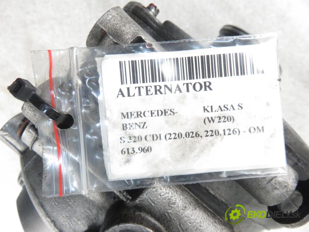 MERCEDES-BENZ KLASA S (W220) SEDAN 2002 145,00 S 320 CDI 197 - OM 613.960 3222,00 Alternátor (Alternátory)