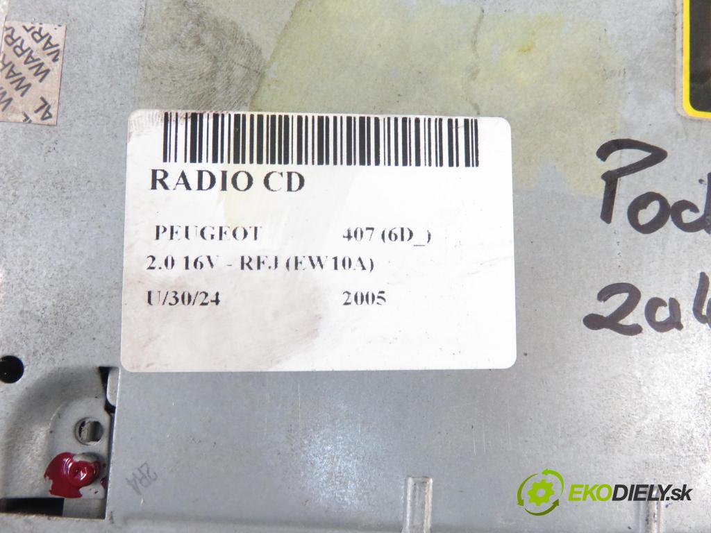 PEUGEOT 407 (6D_) SEDAN 2005 103,00 2.0 16V  1997,00 RADIO CD