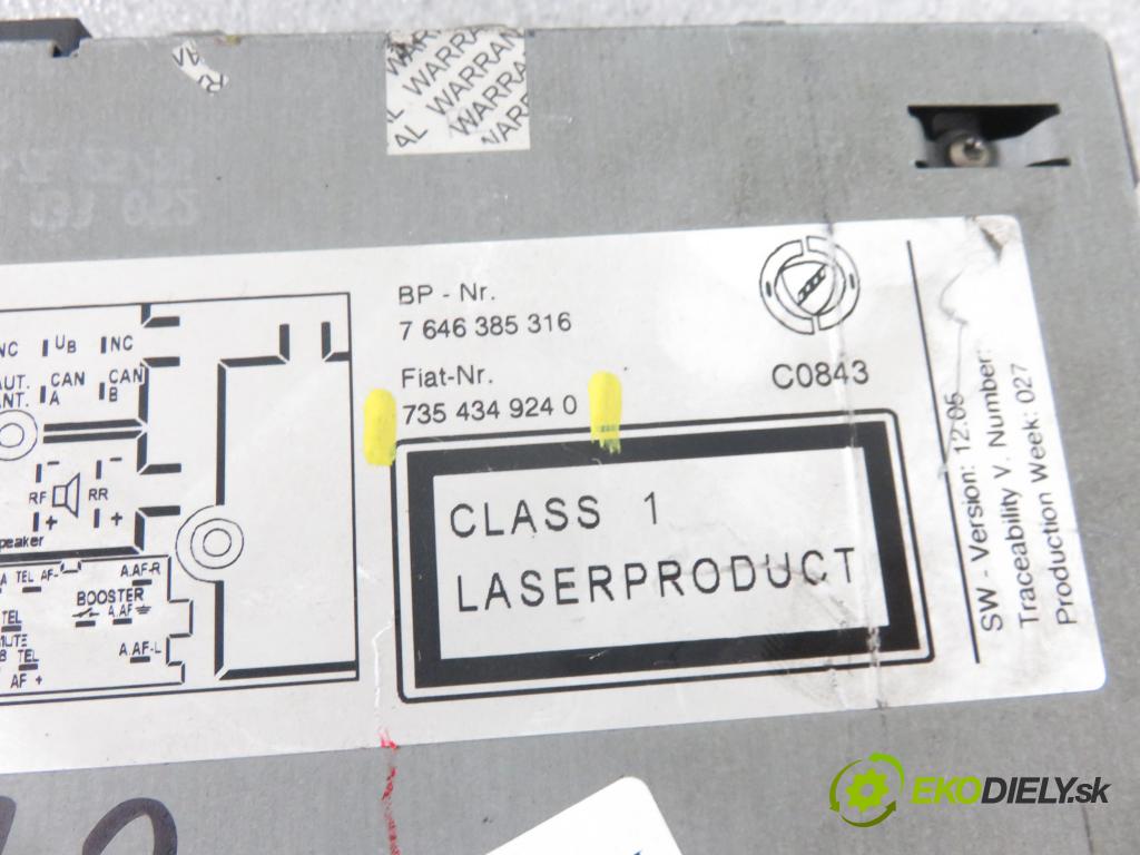 FIAT PANDA (169_) HB 2005 44,00 1.2 60 - 188 A4.000 1242,00 RADIO CD 7354349240