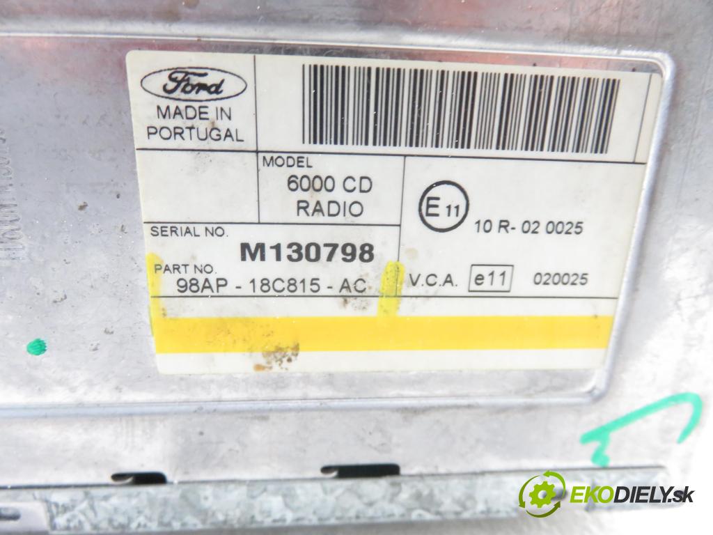 FORD FOCUS (DAW, DBW) HB 2000 66,00 1.8 TDDi 90 - C9DA 1753,00 RADIO CD 98AP18C815AC
