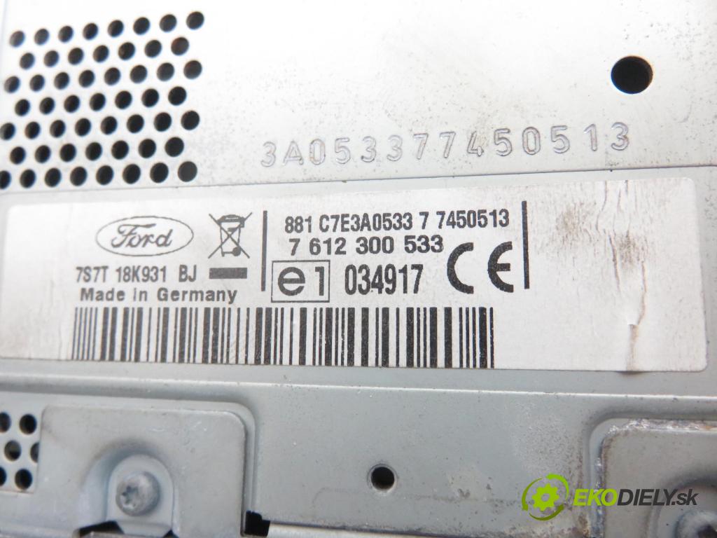 FORD S-MAX (WA6) MINIVAN 2008 96,00 2.0 TDCi - AZWA 1997,00 RADIO CD 7612300533