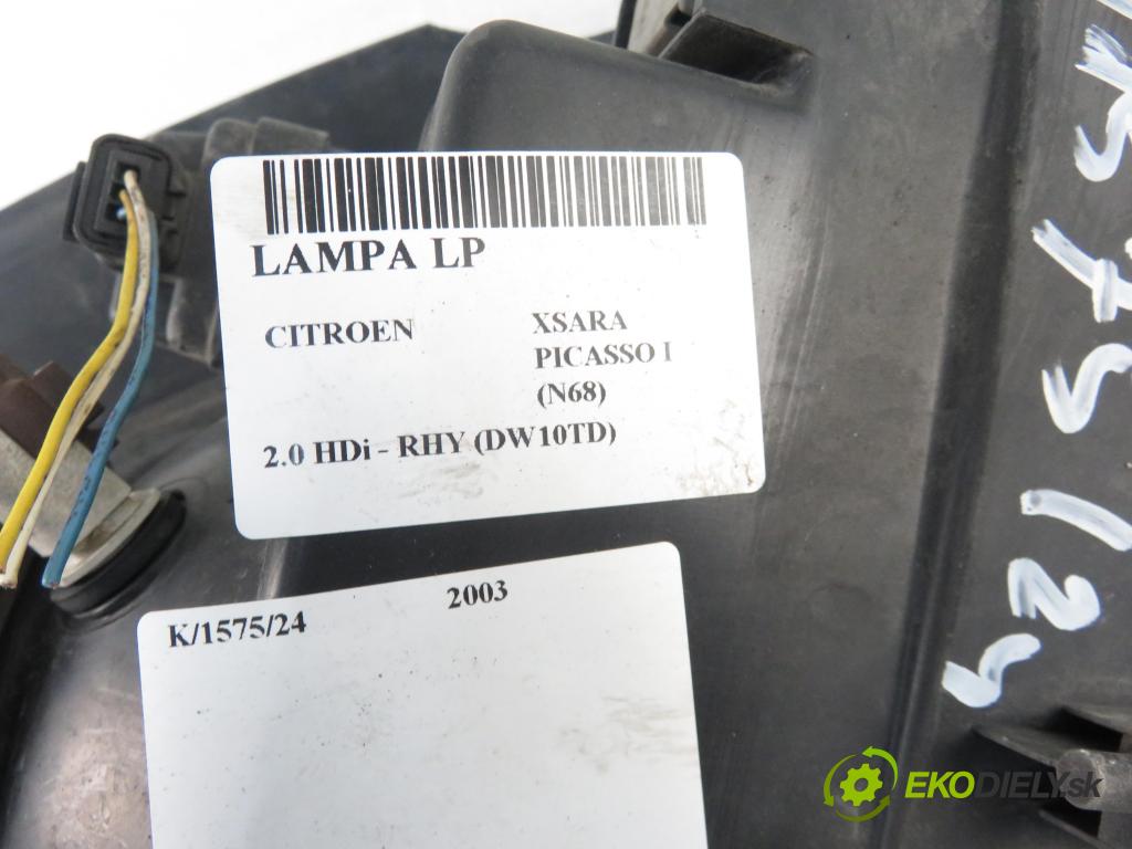 CITROEN XSARA PICASSO (N68) MINIVAN 2003 66,00 2.0 HDi 8V 90 - RHY 1997,00 Svetlo LP 9631495180