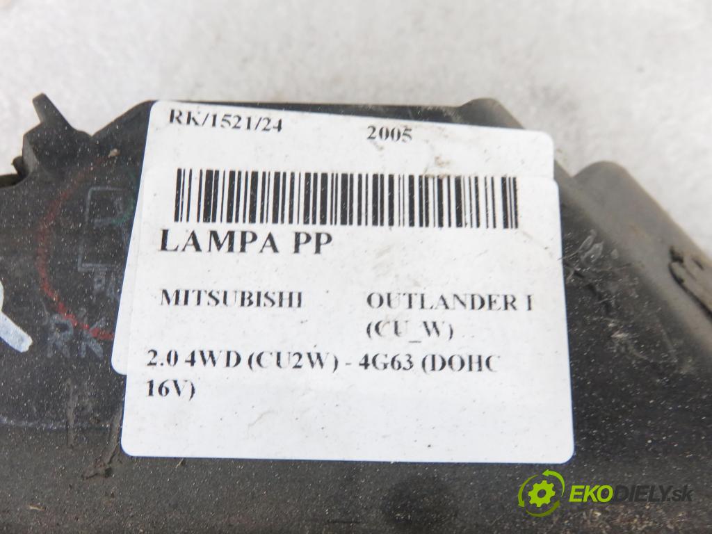 MITSUBISHI OUTLANDER I (CU_W) SUV 2005 118,00 2.4 4WD 160 (CU5W) - 4G69 2378,00 Svetlo PP