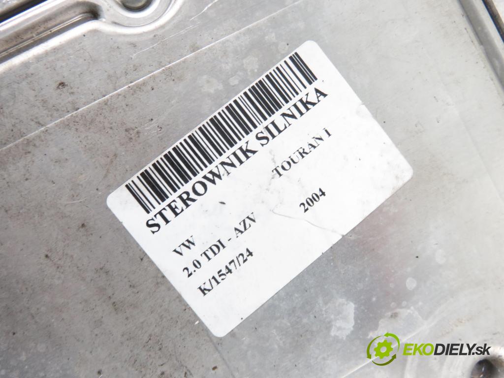VW TOURAN (1T1, 1T2) MINIVAN 2004 100,00 2.0 TDI PD 16V 136 - AZV 1968,00 řídící jednotka motora 03G906016AL ; 0281011450