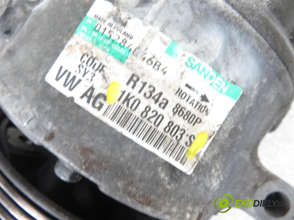 VW TOURAN (1T1, 1T2) MINIVAN 2004 100,00 2.0 TDI PD 16V 136 - AZV 1968,00 KOMPRESOR: klimatizácie 1K0820803S (Kompresory klimatizácie)