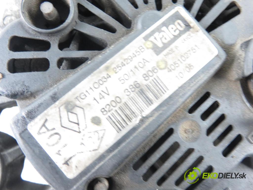RENAULT MEGANE II (BM0/1_, CM0/1_) HB 2004 88,00 1.9 dCi 120 - F9Q 800 1870,00 Alternátor 8200386806 ; TG11C034 ; 2524945B (Alternátory)