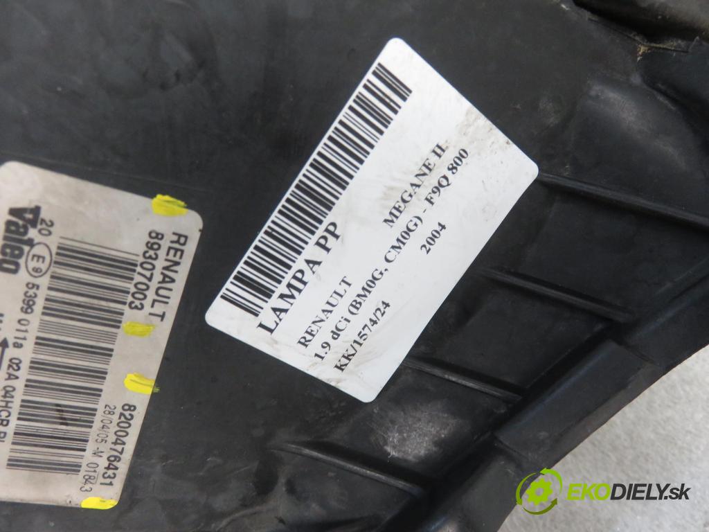 RENAULT MEGANE II (BM0/1_, CM0/1_) HB 2004 88,00 1.9 dCi 120 - F9Q 800 1870,00 Svetlo PP 8200476431