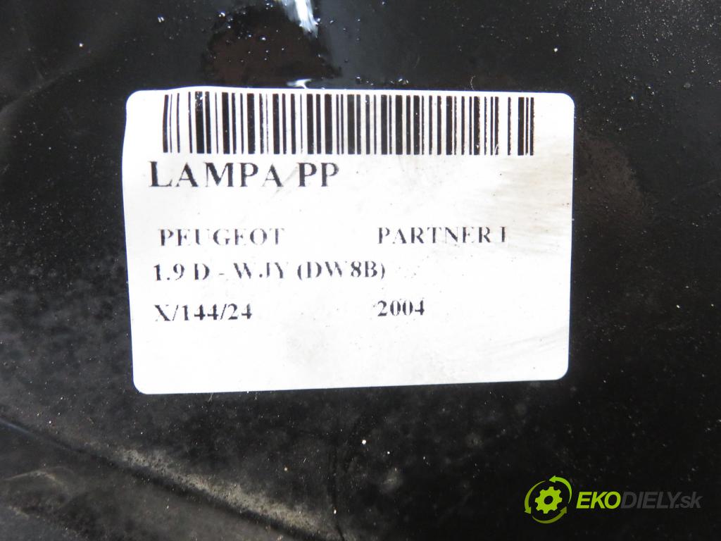 PEUGEOT PARTNER Skrzynia (5_, G_) KOMBIVAN 2004 51,00 1.9 D - WJY (DW8B) 1868,00 Svetlo PP