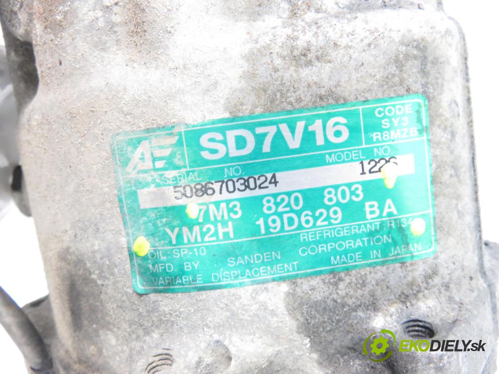 FORD GALAXY (WGR) MINIVAN 2000 85,00 1.9 TDI PD 115 - AUY 1896,00 KOMPRESOR: klimatizácie 7M3820803 ; YM2H19D629BA (Kompresory klimatizácie)