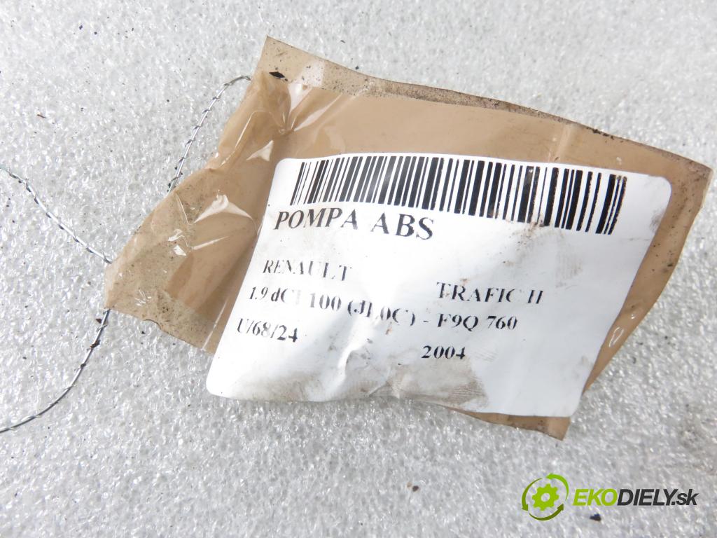 RENAULT TRAFIC II Autobus (JL) BUS 2004 74,00 1.9 dCI 100 (JL0C) - F9Q 760 1870,00 Pumpa ABS 13509005M ; 13664105 ; 54084684B (Pumpy ABS)