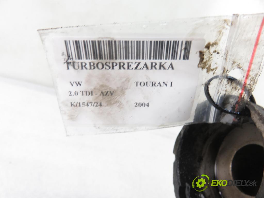 VW TOURAN (1T1, 1T2) MINIVAN 2004 100,00 2.0 TDI PD 16V 136 - AZV 1968,00 RYCHLONABÍJEČKA: 03G253019A (Turbodúchadla (kompletní))