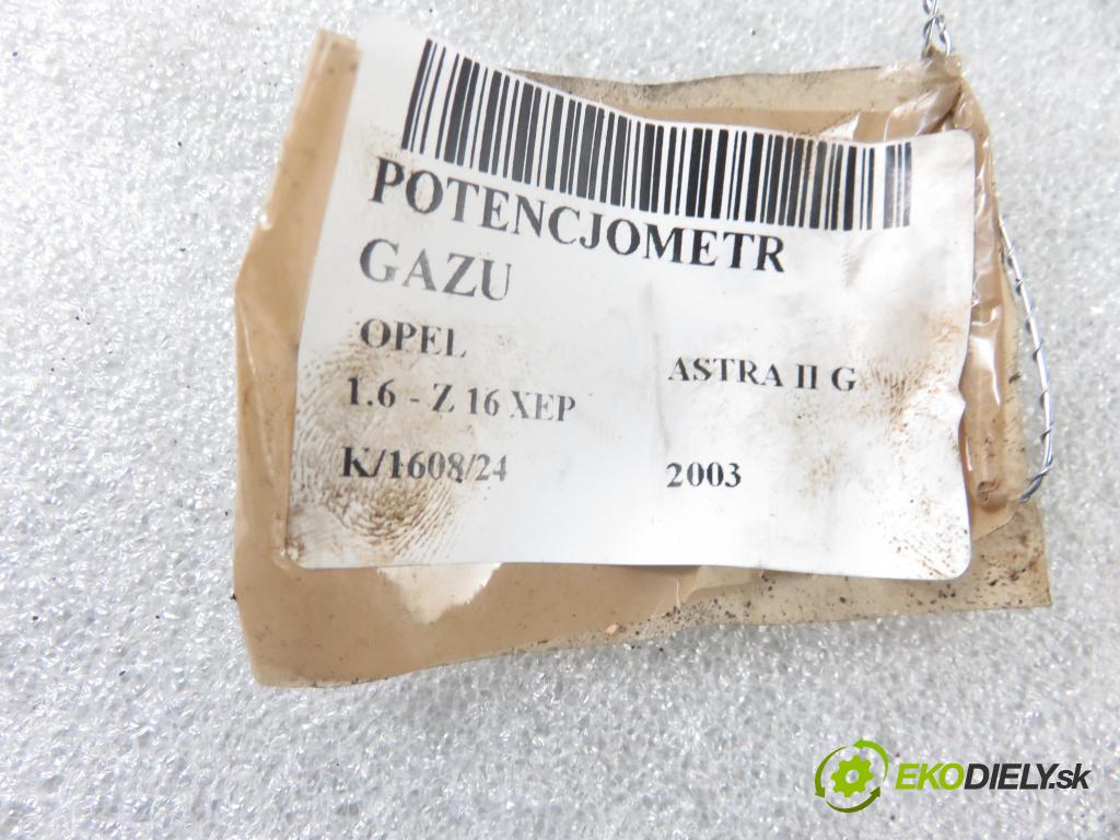 OPEL ASTRA G Кabriolet (F67) CABRIO 2003 76,00 1.6 103 - Z 16 XEP 1598,00 Potenciometer plynu 9157998BK ; 6PV00811200 (Pedále)