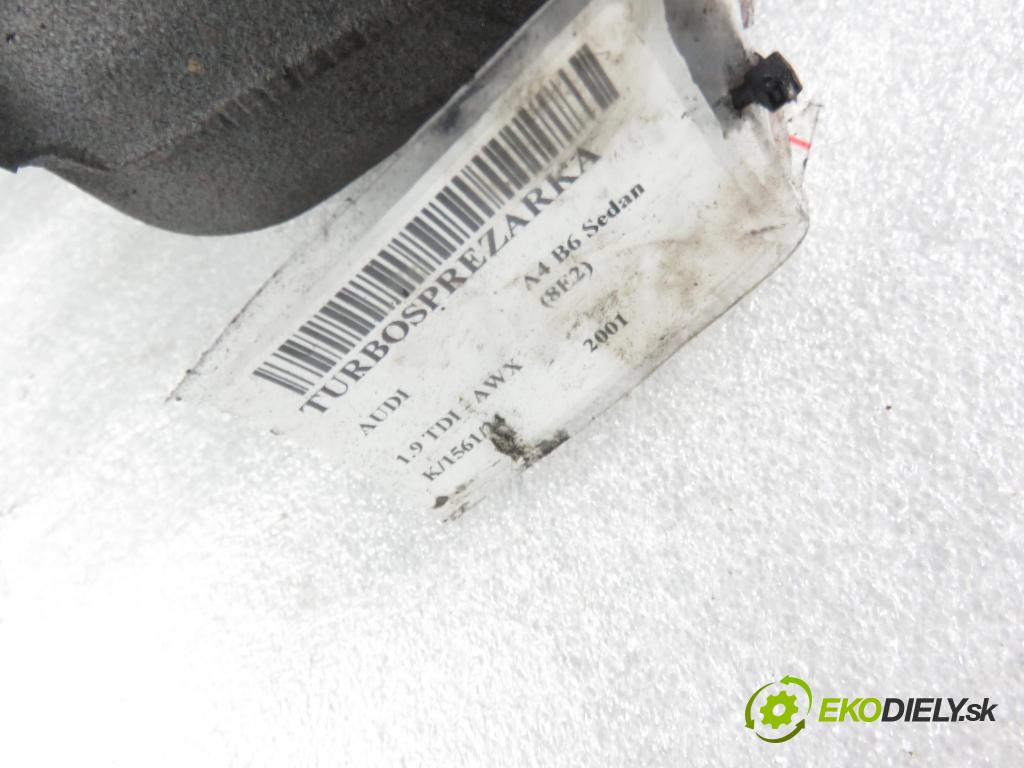 AUDI A4 (8E2, B6) SEDAN 2001 96,00 1.9 TDI PD 130 - AWX 1896,00 RYCHLONABÍJEČKA: 038145702E (Turbodúchadla (kompletní))