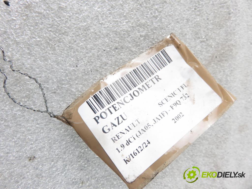 RENAULT SCENIC I (JA0/1_) MINIVAN 2002 75,00 1.9 dCi 102 - F9Q 732 1870,00 Potenciometer plynu 7700431918 (Pedále)